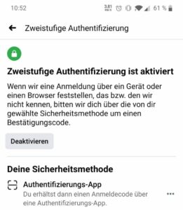 Zweistufige Authentifizierung