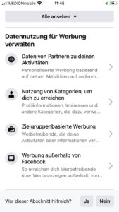 Verwalte, wie deine Daten für Werbung genutzt werden dürfen