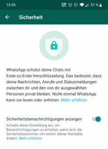 Sicherheit mittels Ende-zu-Ende-Verschlüsselung