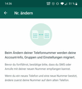 Neue oder veränderte Telefonnummer