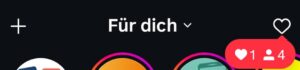 Ganz oben: Storys und Aktivitäten