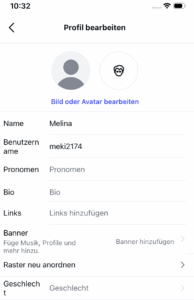 Profil bearbeiten