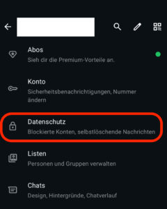 2. Hier sind die wichtigen Optionen aufgelistet.
